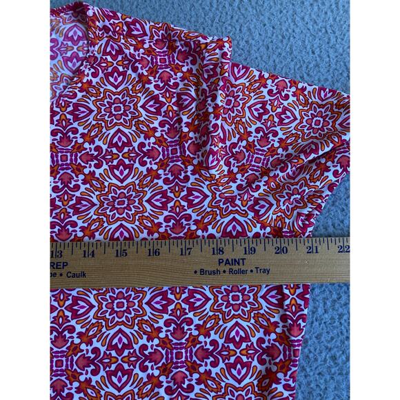 Lands End Top Large Petite Long Sleeve Active Performance Golf Geometri Shirt LP - Picture 9 of 12